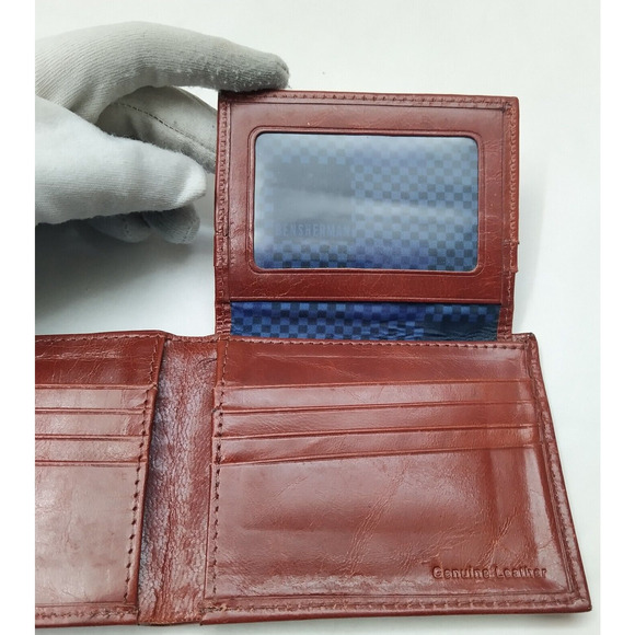 Ben Sherman Brown Leather Credit Card ID Window Bifold Man Wallet - Picture 9 of 15